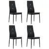 Image de Chaises à manger lot de 4 noir similicuir
