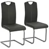 Image de Chaises à manger cantilever lot de 2 gris similicuir