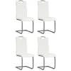 Image de Lot de 4 chaise vidaxl H. 100 cm non pliable en acier interieur blanc