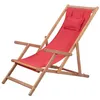 Image de Chaise pliable de plage Tissu et cadre en bois Rouge