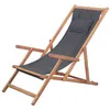 Image de Chaise pliable de plage Tissu et cadre en bois Gris