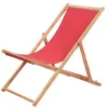 Image de Chaise pliable de plage Tissu et cadre en bois Rouge
