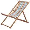 Image de Chaise pliable de plage Tissu et cadre en bois Multicolore