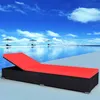 Image de Chaise longue vidaxl L. 195 cm H. 31 cm noir en resine tressee non empilable non pliable