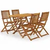 Image de Salon de jardin pliable en acacia - VIDAXL - Brun - 4 personnes - Bois massif
