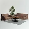 Image de Canape droit vidaxl 3 places en polyester marron 76 x 139 x 76 cm