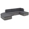 Image de Salon de jardin 6 pcs avec coussins résine tressée gris