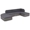 Image de Salon de jardin modulable Vidaxl resine tressee gris 6 pieces 70 x 70 x 63 6 personnes