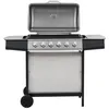 Image de vidaXL Gasbarbecue met 6 kookzones roestvrij staal zilverkleurig44286