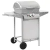 Image de vidaXL Barbecue à gaz avec 2 zones de cuisson Acier Argenté