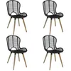 Image de vidaXL Chaises de salle à manger 4 pcs Noir Rotin naturel