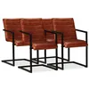 Image de Lot de 4 chaise vidaxl en acier non empilable non pliable H. 91 cm interieur marron
