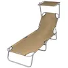 Image de Chaise longue vidaxl marron en acier H. 27 cm L. 189 cm non empilable pliable
