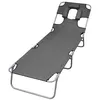 Image de Chaise longue vidaxl en acier L. 189 cm H. 27 cm gris non empilable pliable