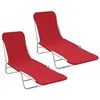 Image de vidaXL Chaises longues pliables 2 pcs Acier et tissu Rouge