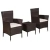 Image de Salon de jardin vidaxl 3 pieces resine tressee 2 personnes 41.0 x 41 x 42 cm marron