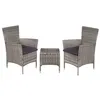 Image de Salon de jardin vidaxl resine tressee gris 3 pieces 41.0 x 41 x 42 cm 2 personnes