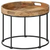 Image de vidaXL Table basse Bois de manguier massif et acier 50 x 40 cm
