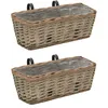 Image de Jardinière de balcon 2 pcs Osier avec doublure en PE 40 cm