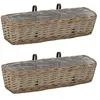 Image de Jardinière de balcon 2 pcs Osier avec doublure en PE 60 cm