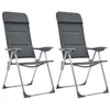 Image de Chaise de camping lot de 2 Gris 58x69x111 cm Aluminium