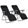 Image de Chaises pliables de jardin avec coussins lot de 2 Noir