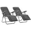 Image de Chaises pliables de jardin avec coussins lot de 2 Gris