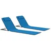 Image de Tapis de plage pliables 2 pcs Acier et tissu Bleu