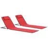 Image de Tapis de plage pliables 2 pcs Acier et tissu Rouge
