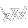 Image de vidaXL Mobilier de bistro 3 pcs Acier Gris