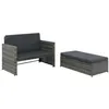 Image de Salon de jardin modulable Vidaxl polyethylene gris 2 pieces 2 personnes
