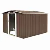 Image de vidaXL Abri de jardin 257x298x178 cm Métal Marron 143343