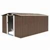 Image de vidaXL Abri de jardin 257x392x181 cm Métal Marron 143347