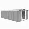 Image de vidaXL Abri de jardin 257x489x181 cm Métal Gris 143349
