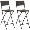 Image de Chaise de bar pliable lot de 2 PEHD et acier Aspect de rotin