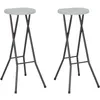 Image de Tabourets de bar pliables lot de 2 PEHD et acier Blanc