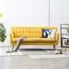 Image de vidaXL Canapé à 3 places Revêtement en tissu 172x70x82 cm Jaune