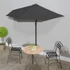 Image de Parasol de balcon et mât en aluminium Anthracite 270x144cm Demi