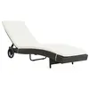 Image de Chaise longue vidaxl marron H. 37 cm L. 199 cm en resine tressee non pliable