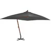 Image de vidaXL Parasol de Jardin en Porte-à-faux avec Mât en Bois, Pare-soleil de Patio, Abri de Soleil, Parasol de Terrasse 44491