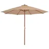 Image de vidaXL Parasol d'Extérieur avec Mât en Bois, Pare-soleil de Patio, Abri de Soleil, Parasol de Plage Jardin Terrasse Balcon, 44496