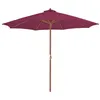 Image de vidaXL Parasol d'Extérieur avec Mât en Bois, Pare-soleil de Patio, Abri de Soleil, Parasol de Plage Jardin Terrasse Balcon, 44497