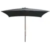 Image de vidaXL Parasol Extérieur Mât Bois 200x300 cm Anthracite Jardin Plage Terrasse 44513
