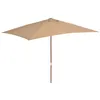 Image de vidaXL Parasol d'Extérieur Mât en Bois 200x300 cm Taupe Jardin Plage Terrasse 44514