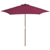 Image de vidaXL Parasol met houten paal 270 cm bordeauxrood44517