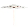 Image de vidaXL Parasol d'Extérieur avec Mât en Bois, Pare-soleil de Patio, Abri de Soleil, Parasol de Plage Jardin Terrasse Balcon, 44527
