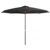 Image de vidaXL Parasol d'Extérieur avec Mât en Bois, Pare-soleil de Patio, Abri de Soleil, Parasol de Plage Jardin Terrasse Balcon, 44529