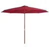 Image de vidaXL Parasol d'Extérieur avec Mât en Bois, Pare-soleil de Patio, Abri de Soleil, Parasol de Plage Jardin Terrasse Balcon, 44531