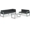 Image de Salon de jardin vidaxl aluminium 2 personnes 3 pieces 66 x 90 x 64.5 cm noir