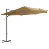 Image de vidaXL Parasol de Jardin en Porte-à-faux avec Mât en Acier, Pare-soleil de Patio, Abri de Soleil, Parasol de Terrasse, Taupe 44631